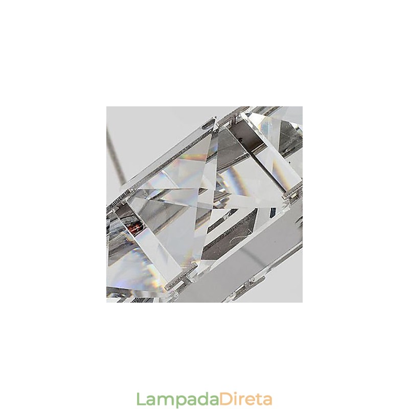 Lustre moderno contemporâneo de cristal galvanizado em metal