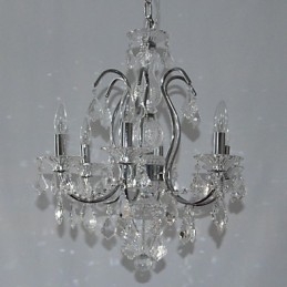 Lustre de cristal cromado clássico tradicional em metal