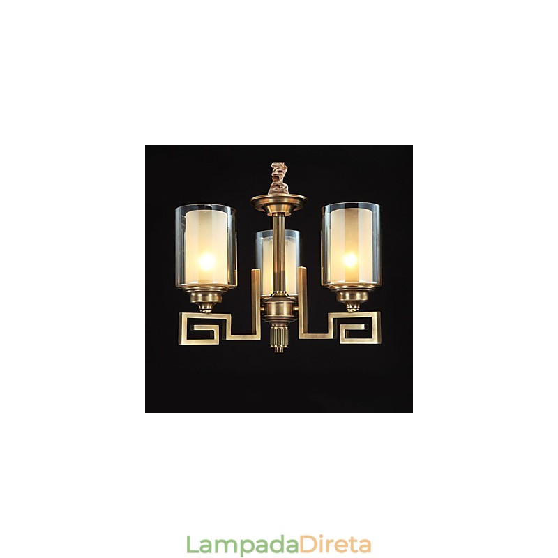 Lâmpada de estilo chinês Lâmpada de cobre Lâmpada de cobre