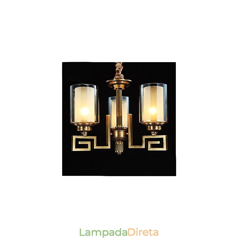 Lâmpada de estilo chinês Lâmpada de cobre Lâmpada de cobre