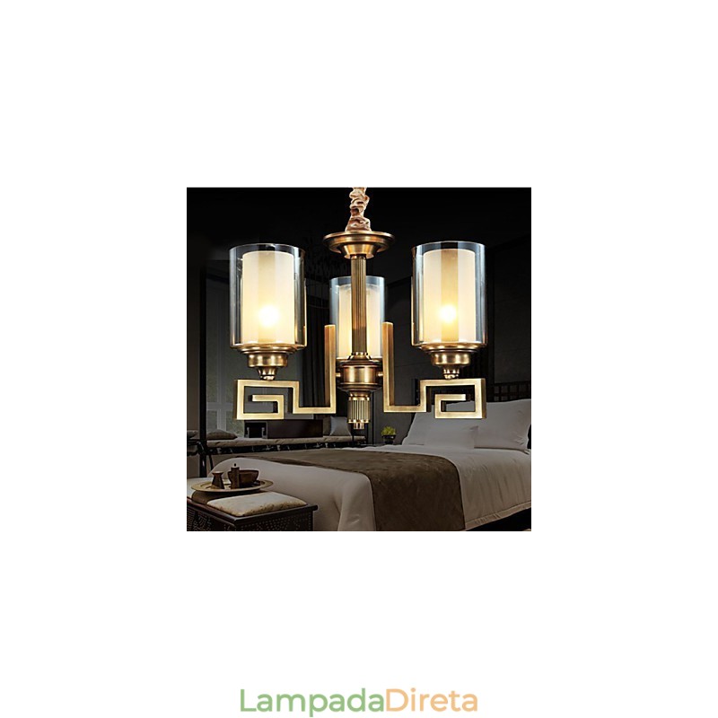 Lâmpada de estilo chinês Lâmpada de cobre Lâmpada de cobre