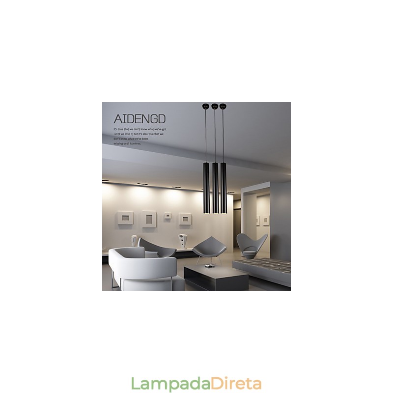 Luminárias pendentes modernas contemporâneas de metal