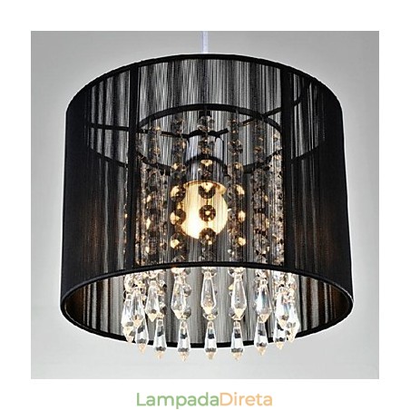Luminária pendente moderna contemporânea de cristal cromado em metal Luminária pendente moderna contemporânea de cristal cromado em metal