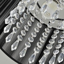 Luminária pendente moderna contemporânea de cristal cromado em metal