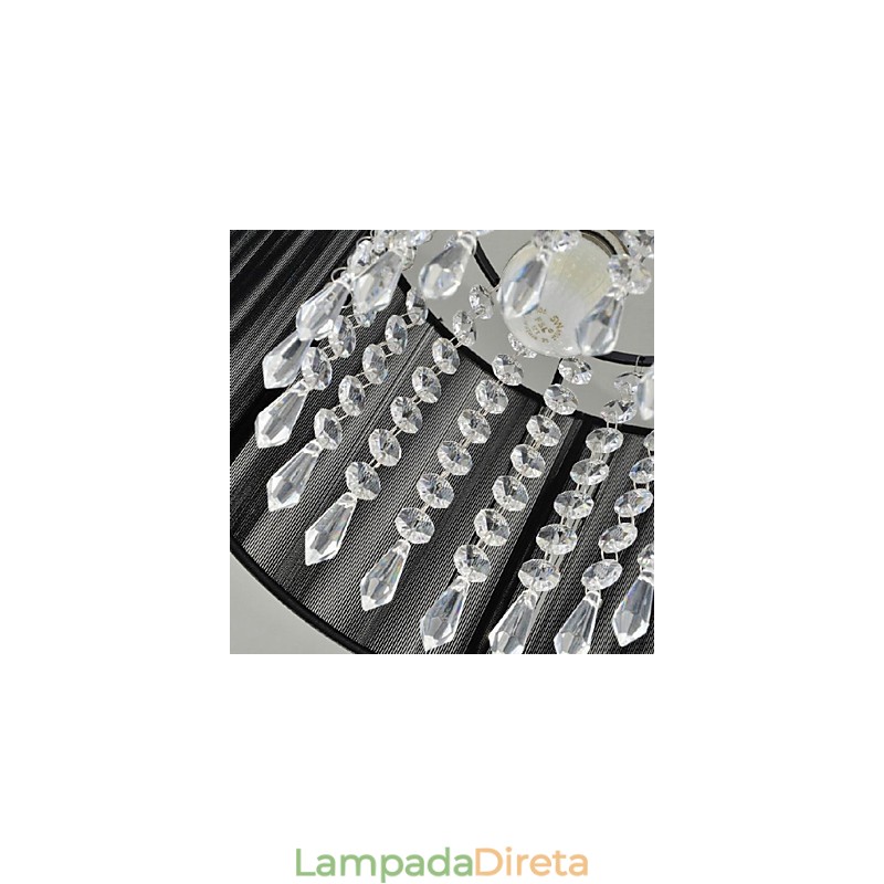 Luminária pendente moderna contemporânea de cristal cromado em metal