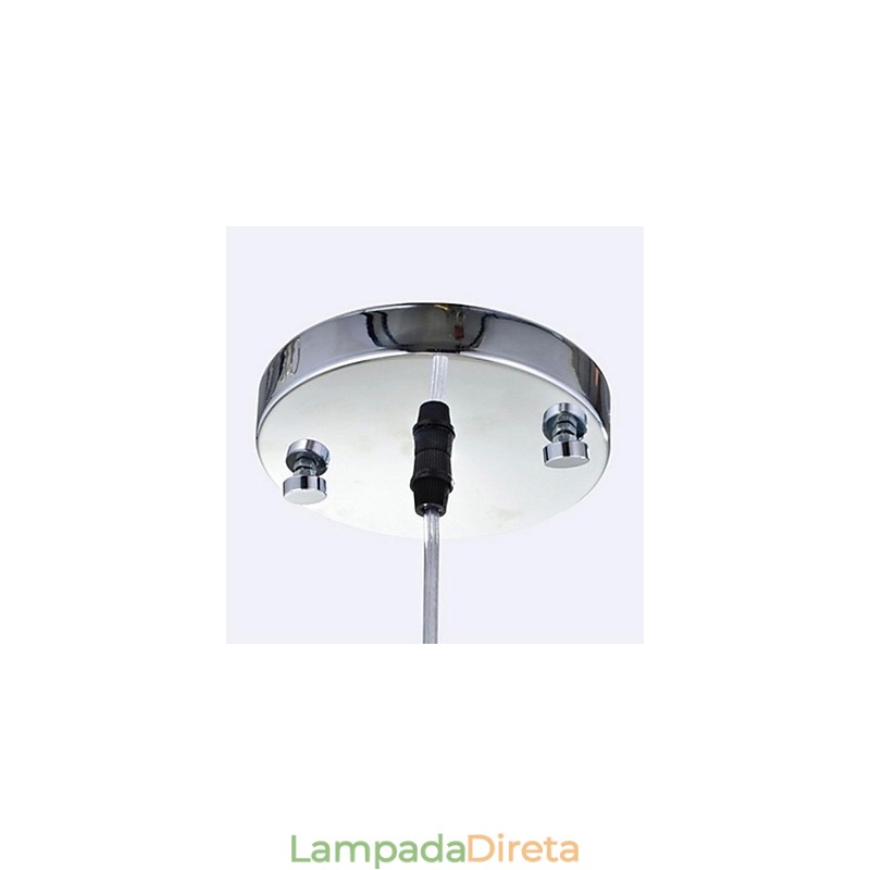 Luminária pendente moderna contemporânea de cristal cromado em metal