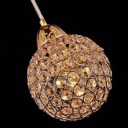 Luminária pendente moderna contemporânea de cristal globo galvanizado em metal