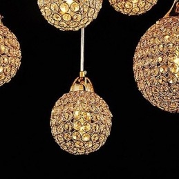 Luminária pendente moderna contemporânea de cristal globo galvanizado em metal
