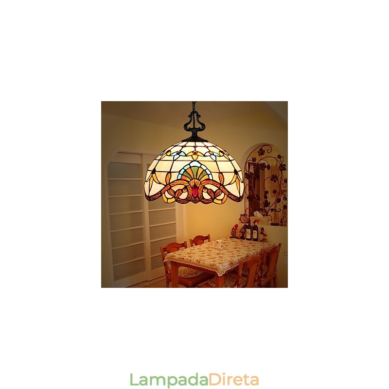 Lâmpada pastoral europeia de 1 metro, arte criativa, vidro, pequena, droplight