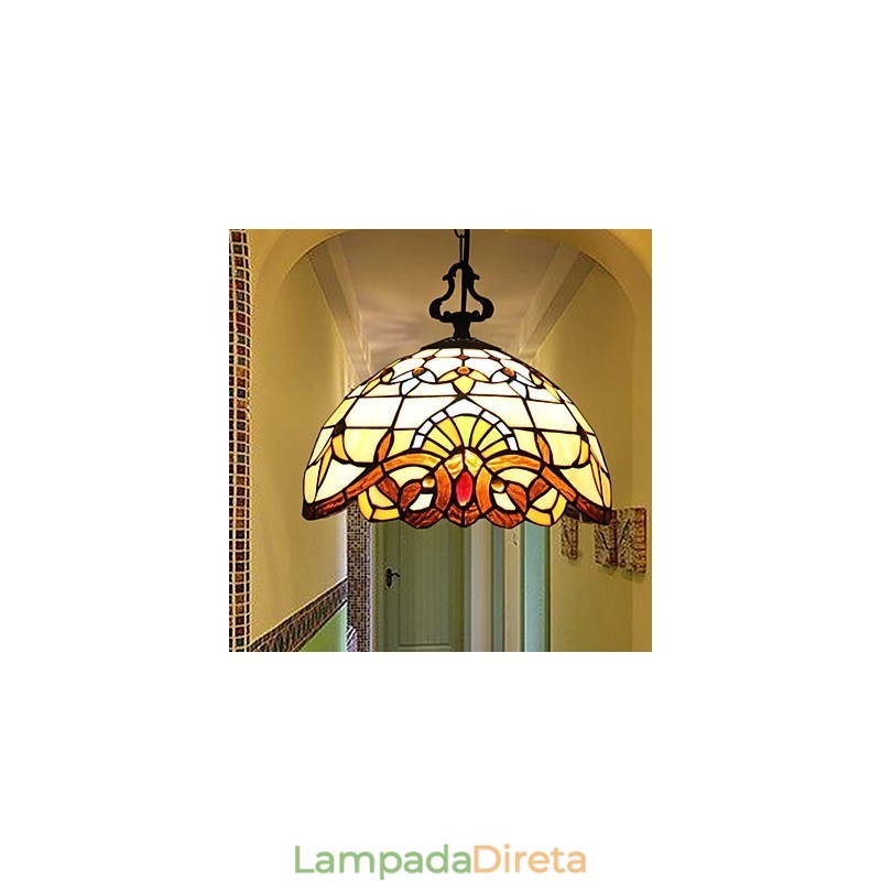 Lâmpada pastoral europeia de 1 metro, arte criativa, vidro, pequena, droplight