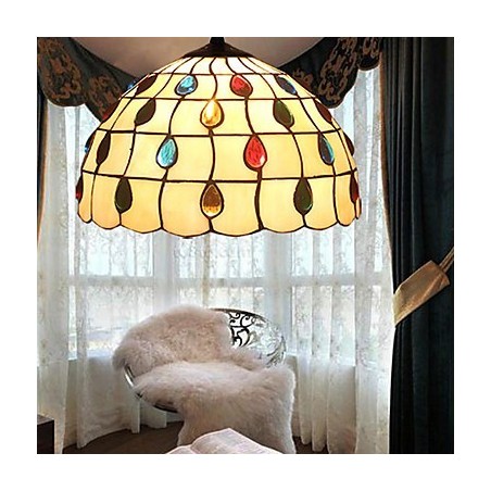 Lustre de vidro colorido de artes criativas rurais europeias que restauram formas antigas de luz de lâmpada Lustre de vidro colorido de artes criativas rurais europeias que restauram formas antigas de luz de lâmpada