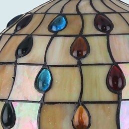 Lustre de vidro colorido de artes criativas rurais europeias que restauram formas antigas de luz de lâmpada