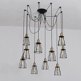 Vintage Edison Múltiplo Ajustável DIY Lâmpada de Teto Luz Pingente Iluminação Lustre Moderno Chique Industrial Jantar