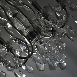 Lustre de cristal cromado clássico tradicional em metal