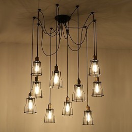 Vintage Edison Múltiplo Ajustável DIY Lâmpada de Teto Luz Pingente Iluminação Lustre Moderno Chique Industrial Jantar
