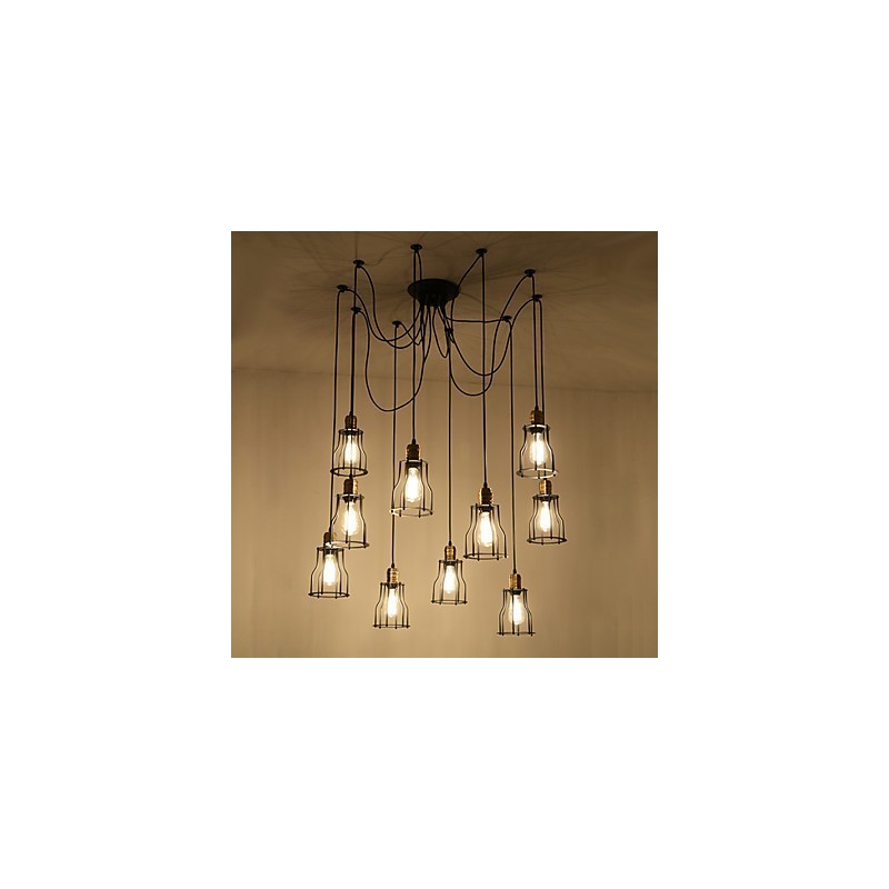 Vintage Edison Múltiplo Ajustável DIY Lâmpada de Teto Luz Pingente Iluminação Lustre Moderno Chique Industrial Jantar