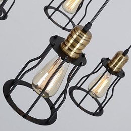 Vintage Edison Múltiplo Ajustável DIY Lâmpada de Teto Luz Pingente Iluminação Lustre Moderno Chique Industrial Jantar