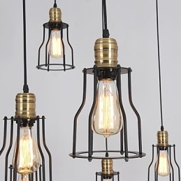 Vintage Edison Múltiplo Ajustável DIY Lâmpada de Teto Luz Pingente Iluminação Lustre Moderno Chique Industrial Jantar