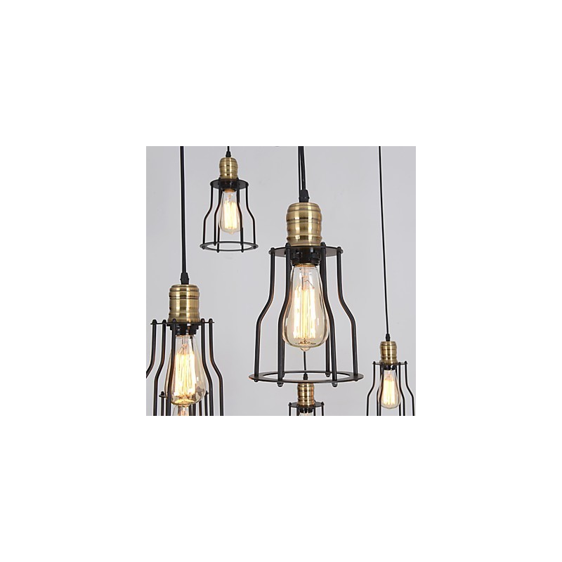 Vintage Edison Múltiplo Ajustável DIY Lâmpada de Teto Luz Pingente Iluminação Lustre Moderno Chique Industrial Jantar