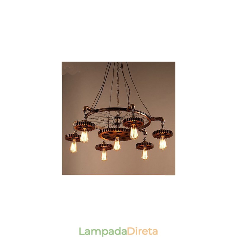Equipamento criativo de lustre de ferro para decoração de casa retrô