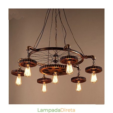 Equipamento criativo de lustre de ferro para decoração de casa retrô Equipamento criativo de lustre de ferro para decoração de casa retrô