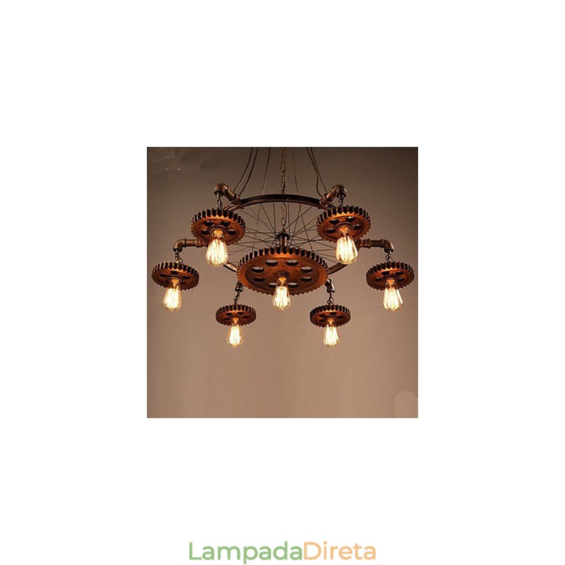 Equipamento criativo de lustre de ferro para decoração de casa retrô