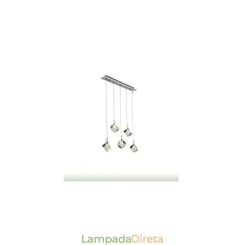 Luminária de cristal da moda com pingente de cristal de cinco cabeças