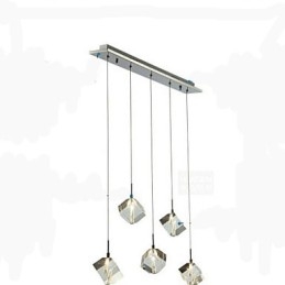 Luminária de cristal da moda com pingente de cristal de cinco cabeças