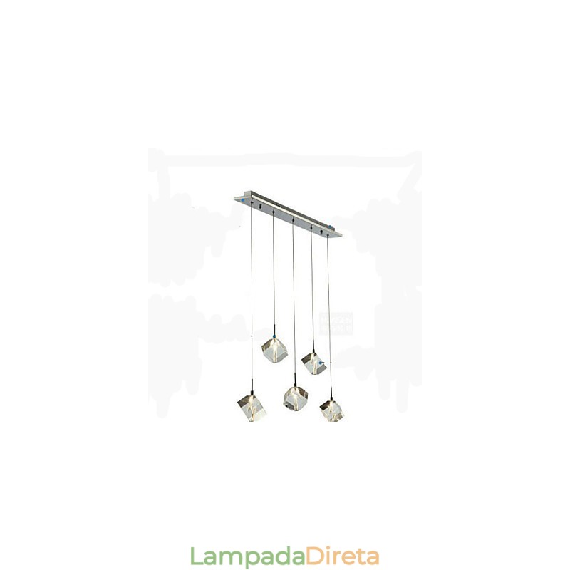 Luminária de cristal da moda com pingente de cristal de cinco cabeças
