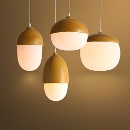 Nordic Contraído Cogumelo Criativo Nozes Única Cabeça Lustre de Vidro Lâmpada Luz