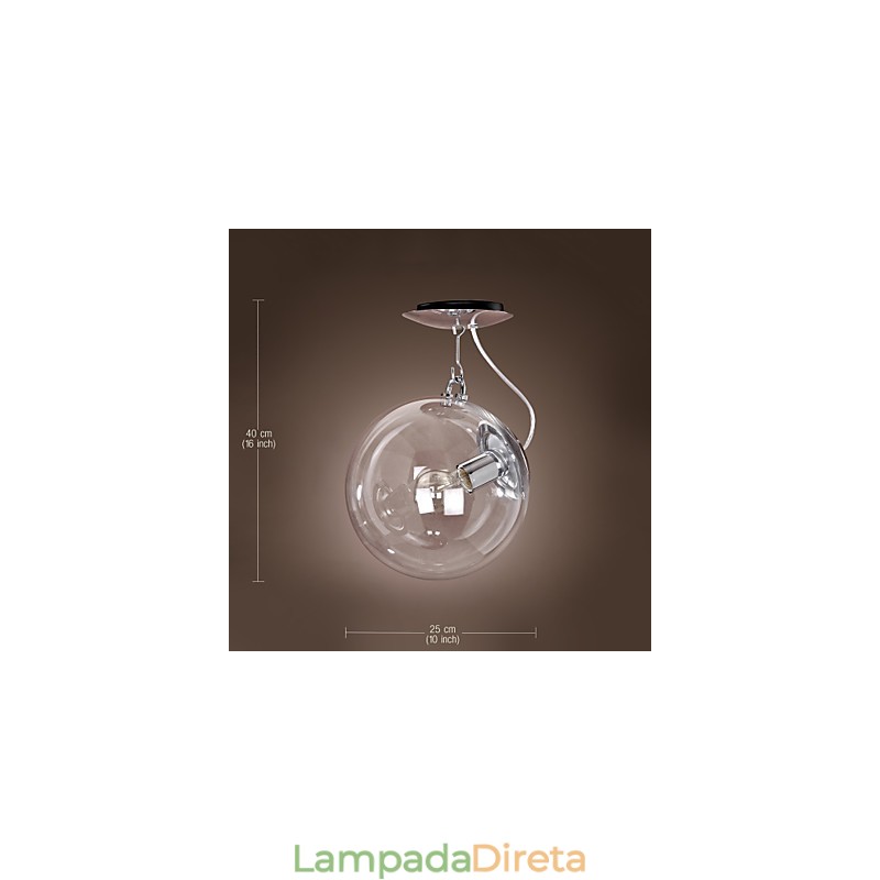 Luminária pendente anodizada estilo globo moderno e contemporâneo