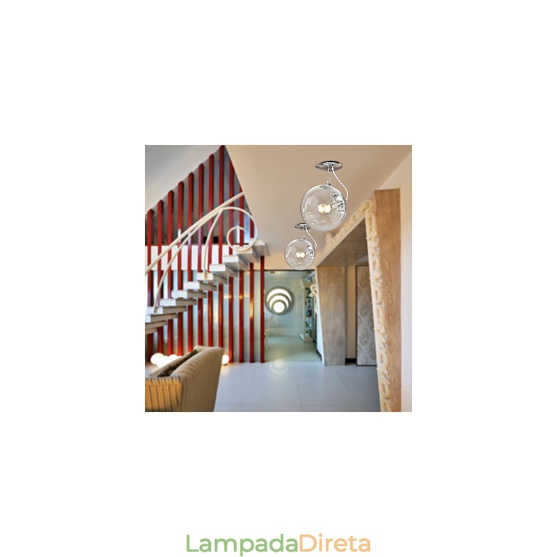 Luminária pendente anodizada estilo globo moderno e contemporâneo