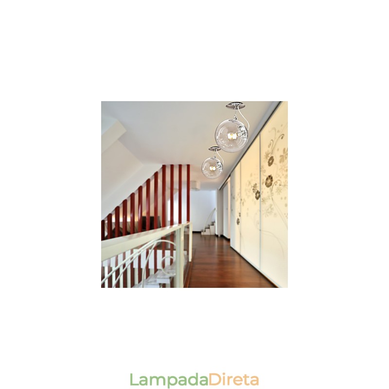 Luminária pendente anodizada estilo globo moderno e contemporâneo