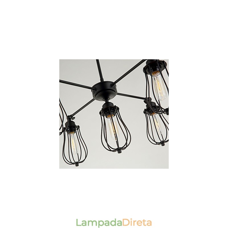 Luzes Pendentes Tradicionais Clássico Rústico Lodge Retro Metal 5 Luzes