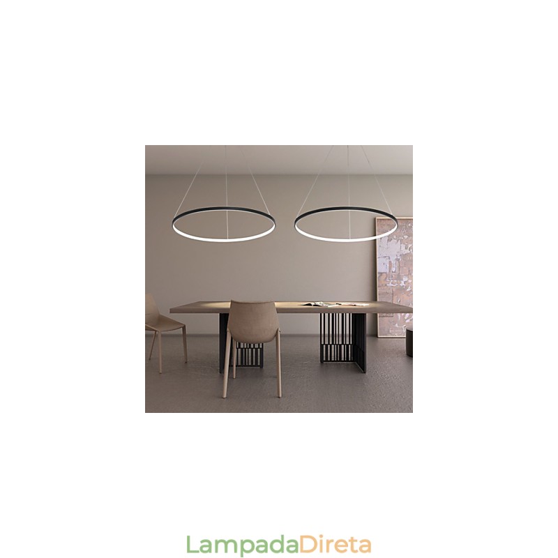 Luminária pendente regulável de 80 cm de diâmetro com design moderno