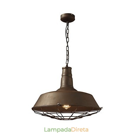 Luminária pendente retrô 1 luz Metal antigo Materila Shade Shop Luminária pendente retrô 1 luz Metal antigo Materila Shade Shop