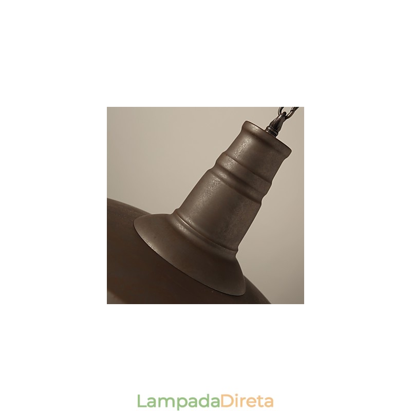 Luminária pendente retrô 1 luz Metal antigo Materila Shade Shop