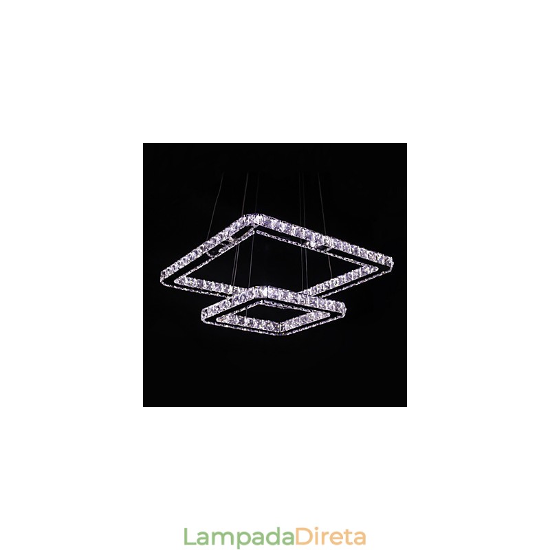 Luminária pendente de metal cristal contemporânea moderna
