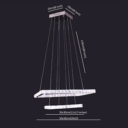 Luminária pendente de metal cristal contemporânea moderna