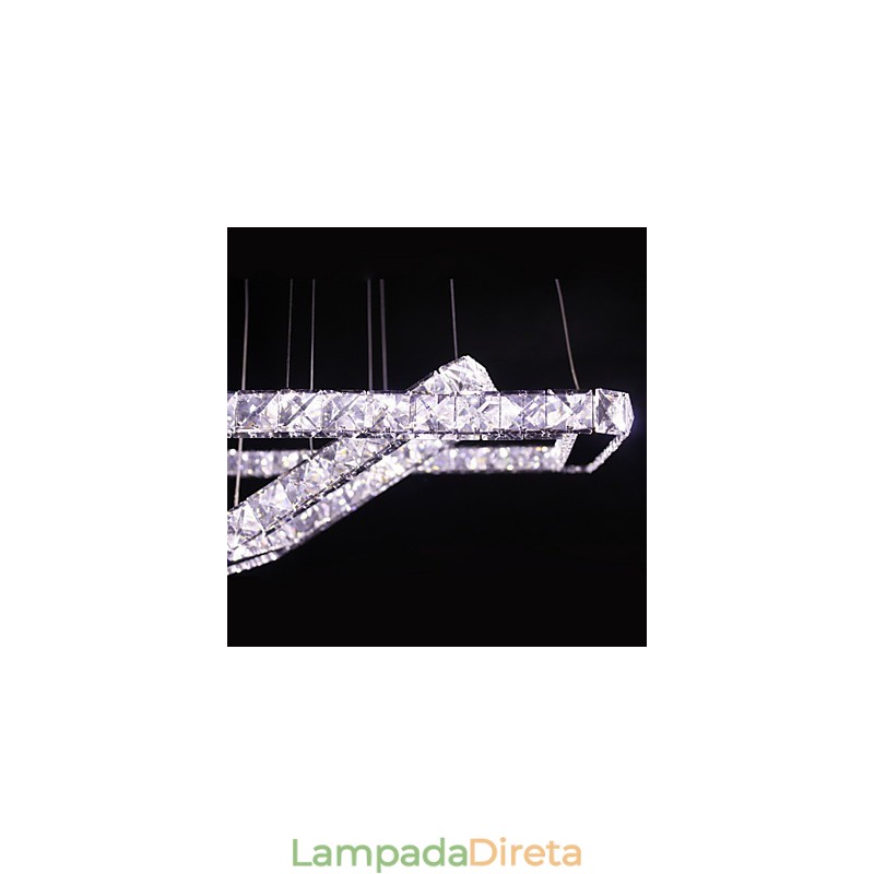 Luminária pendente de metal cristal contemporânea moderna