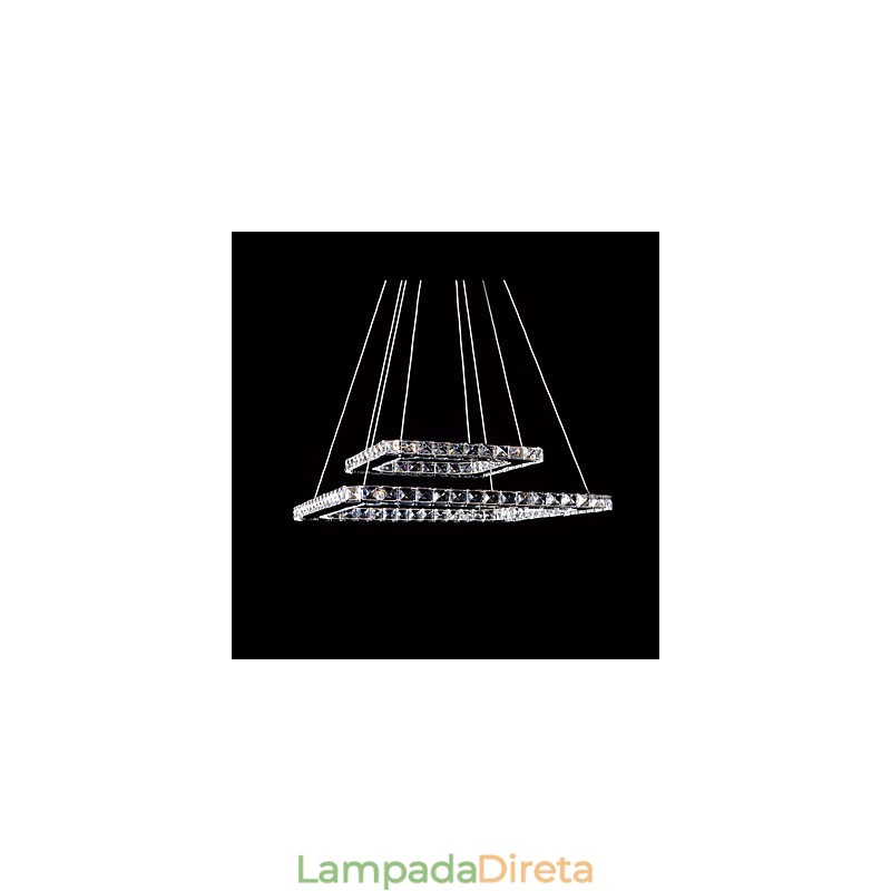 Luminária pendente de metal cristal contemporânea moderna