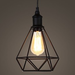 Americano Pequeno Pingente de Gaiola de Aço Vintage Retro DIY Drop Light Luminária Industrial para Decoração de Casa