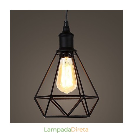 Americano Pequeno Pingente de Gaiola de Aço Vintage Retro DIY Drop Light Luminária Industrial para Decoração de Casa Americano Pequeno Pingente de Gaiola de Aço Vintage Retro DIY Drop Light Luminária Industrial para Decoração de Casa