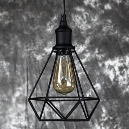 Americano Pequeno Pingente de Gaiola de Aço Vintage Retro DIY Drop Light Luminária Industrial para Decoração de Casa