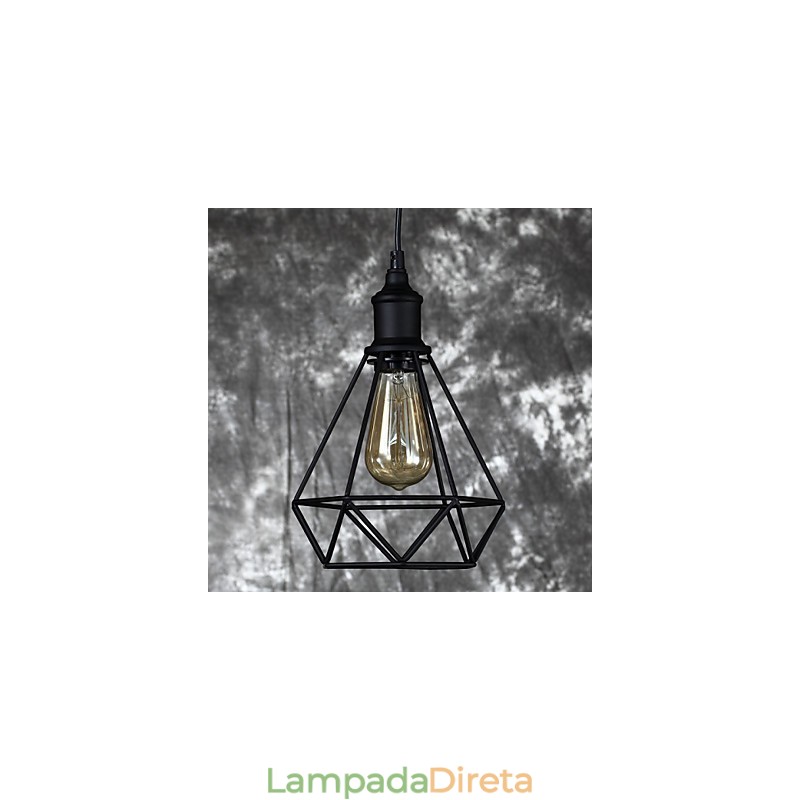 Americano Pequeno Pingente de Gaiola de Aço Vintage Retro DIY Drop Light Luminária Industrial para Decoração de Casa