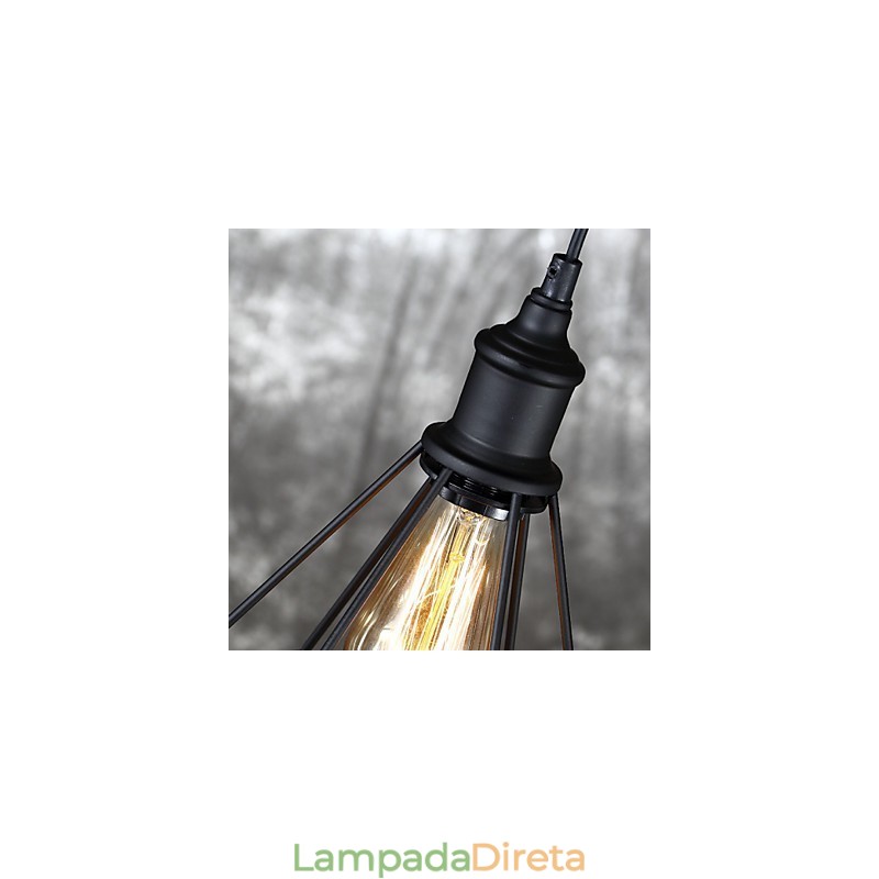 Americano Pequeno Pingente de Gaiola de Aço Vintage Retro DIY Drop Light Luminária Industrial para Decoração de Casa