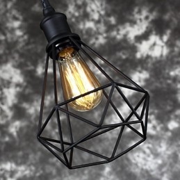 Americano Pequeno Pingente de Gaiola de Aço Vintage Retro DIY Drop Light Luminária Industrial para Decoração de Casa