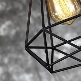 Americano Pequeno Pingente de Gaiola de Aço Vintage Retro DIY Drop Light Luminária Industrial para Decoração de Casa