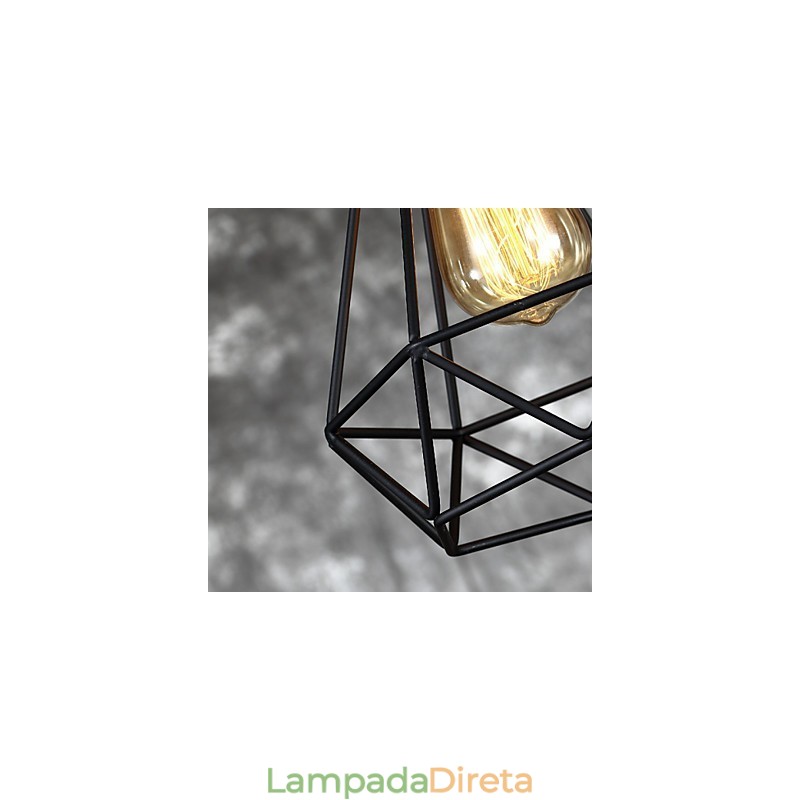 Americano Pequeno Pingente de Gaiola de Aço Vintage Retro DIY Drop Light Luminária Industrial para Decoração de Casa