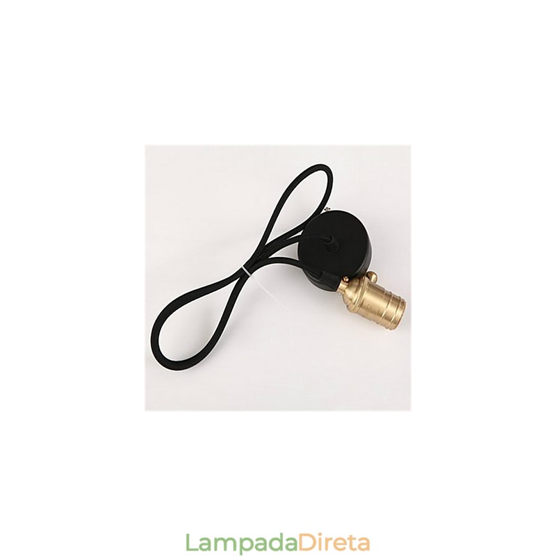 American Retro Minimalista Único Lustre de Cobre Luminária